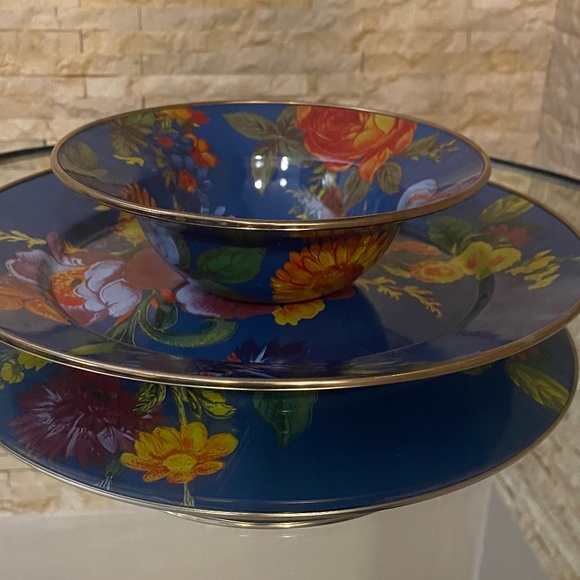 Mackenzie Childs Flower Market 10" Plate Lapis - Picture 3 of 3